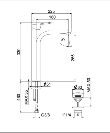 Смеситель для раковины Fiore Kevon 81NN8119, черный