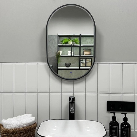 Зеркало RoxenBath Grown (40x70) в черной алюминиевой раме