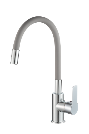 Смеситель для кухонной мойки с гибким изливом RUSH Siple SI7335-60Grey