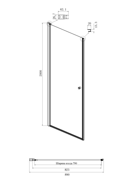 Дверь в нишу Ambassador Elysium 111011110CX 900x2000