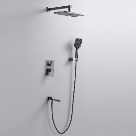 Душевая система встраиваемая Shevanik S4035T, оружейная сталь