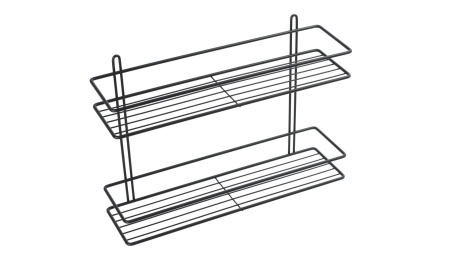 Полка прямая двухэтажная черная Fixsen, FX-730B-2