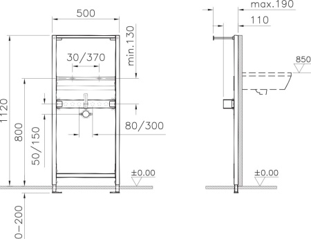 Система инсталляции для раковин VitrA 780-2800