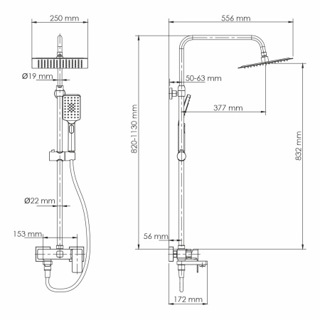 Душевой комплект для набора WasserKRAFT  BK27701BM