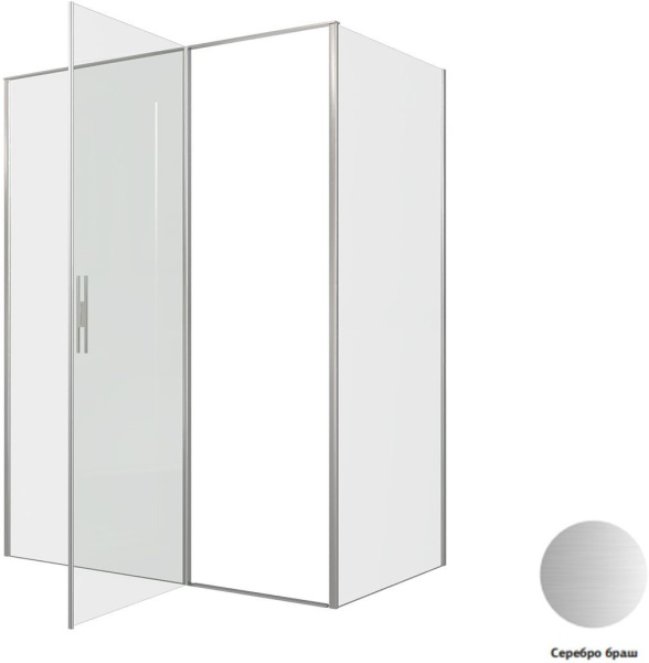 Душевой уголок Allen Brau Priority 160x90 3.31038.BA + 3.31044.BA серебро браш