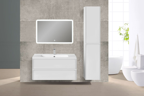 Тумба под раковину Vincea Vico 1000 подвесная, 2 выкатных ящика soft close, G.White