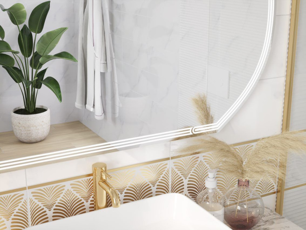 Зеркало Cersanit LED 090 design 120x70 с подсветкой с антизапотеванием овальное Ecom, KN-LU-LED090*120-d-Os