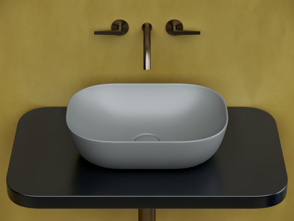 Умывальник Ceramicanova чаша накладная прямоугольная (цвет Темный Антрацит Матовый) Element 455x325x135мм