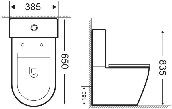 Чаша напольного унитаза Aquanet Rimless Cetus-C1 BL-102N-TPT