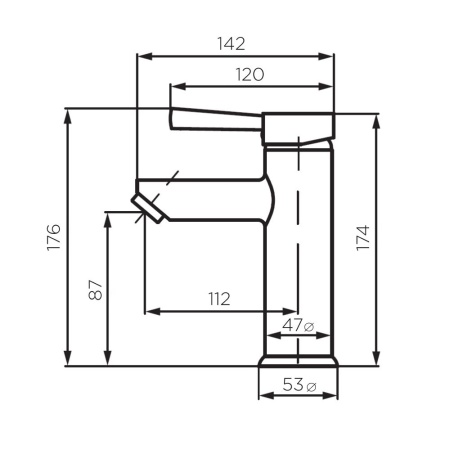 Смеситель для умывальника Dorff D3002100SS Logic new из нержавеющей стали