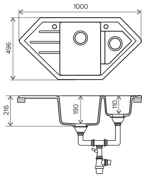 Кухонная мойка TOLERO Classic R-114 №001 Серый металлик