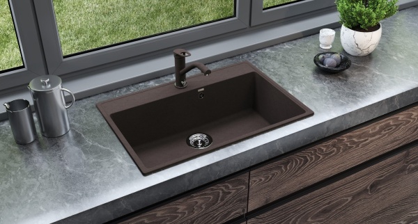 Кухонная мойка Ulgran Quartz Forte 760-06, трюфель