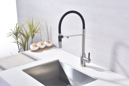 Смеситель для кухни MAGNETO ONE, брашированная сталь, Ma213188-BS, Paulmark