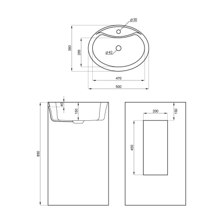 Напольная раковина для ванной Wellsee Coquillage 232802000
