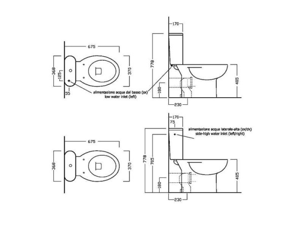 Чаша унитаза Hatria ERIKA PRO YXBQ01