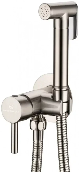Смеситель встраиваемый с гигиеническим душем Grocenberg GB001 Никель