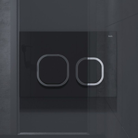 Клавиша смыва IDDIS чёрная Uniglass 001 UNG01BCi77