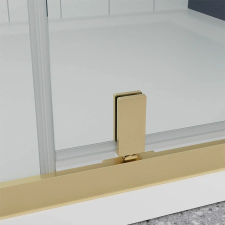 Душевая дверь Veconi Ottimo P20 G, 1000x1900, золото брашинг, стекло прозрачное