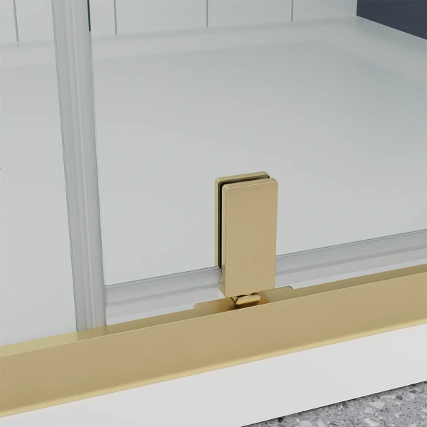 Душевая дверь Veconi Ottimo P20 G, 1000x1900, золото брашинг, стекло прозрачное