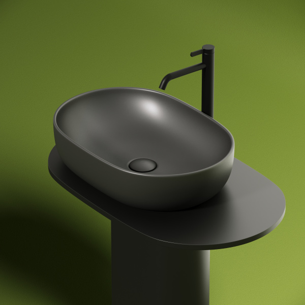 Умывальник Ceramicanova чаша накладная овальная (цвет Капучино Матовый) Element 600x415x135мм