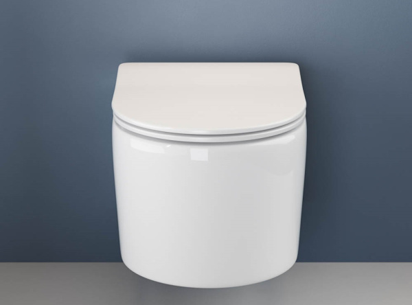 Подвесной унитаз Ceramicanova Moments Rimless, глубокий смыв, с крепежом для полностью скрытого монтажа,  ультратонким сидением и крышкой с функцией плавного закрытия, дюропласт CN3003