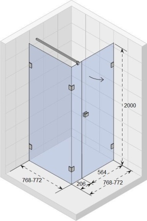 Душевой уголок Riho SZ Scandic NXT X204 80х80 R GX08012C2