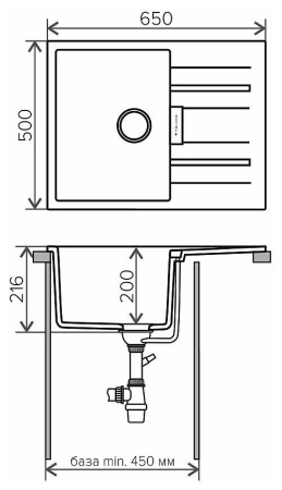 Кухонная мойка TOLERO Loft TL-650 №923 Белый