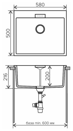 Кухонная мойка TOLERO Loft TL-580 №923 Белый
