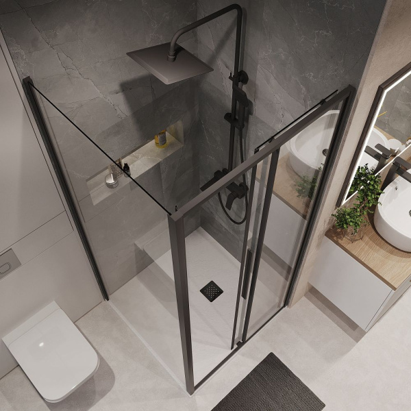 Душевое ограждение Niagara Nova NG-84-10AB-A100B-34 (100*100*195) квадрат, двери раздвижные