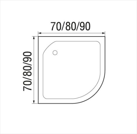 Поддон душевой Wemor 70/24 C полукруг 700x700x240 мм
