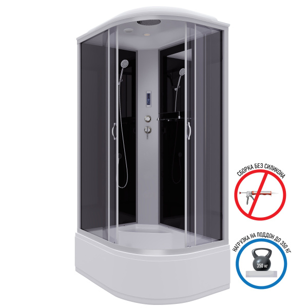 Душевая кабина Niagara Classic NG-2510-14LP 120х80х215, высокий поддон 40 см, стекло тонированное