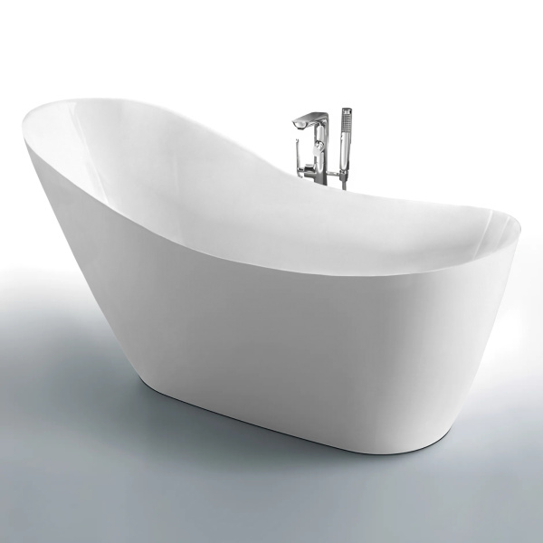 Ванна GLORIA170 акриловая (1700x750x720) отдельностоящая, белая, со сливом-переливом Ceruttispa