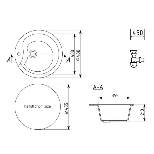 Кухонная мойка Ulgran U-102-341, ультра-белый