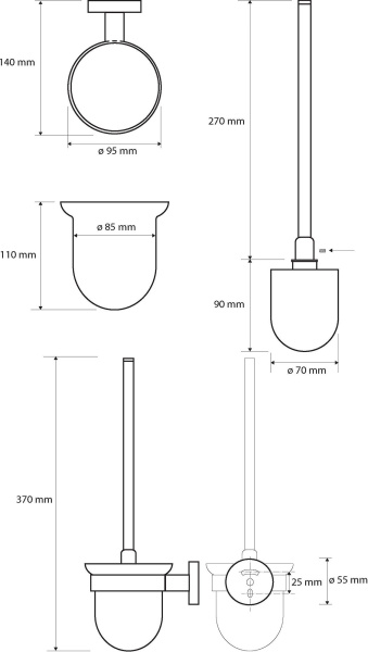 Ёршик Bemeta Hematit 159113017 подвесной