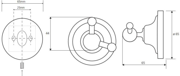 Крючок для полотенец Bemeta Retro 144206038