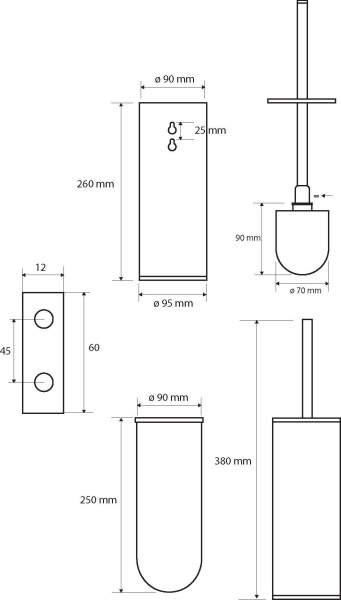 Ёршик Bemeta Hematit 159313067 подвесной/напольный