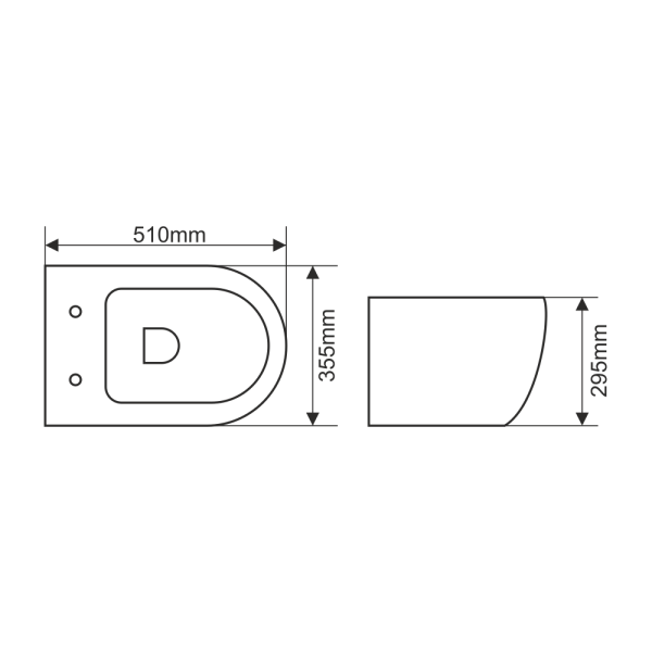 Унитаз подвесной безободковый MELANA MLN-310311MBSt черный матовый