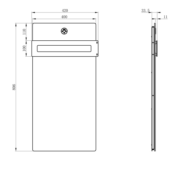 Полотенцесушитель электрический с греющей плитой Белый мрамор WONZON & WOGHAND, Брашированный никель (WW-A501-BR)