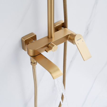 Душевая система Shevanik S4136G, золотой сатин