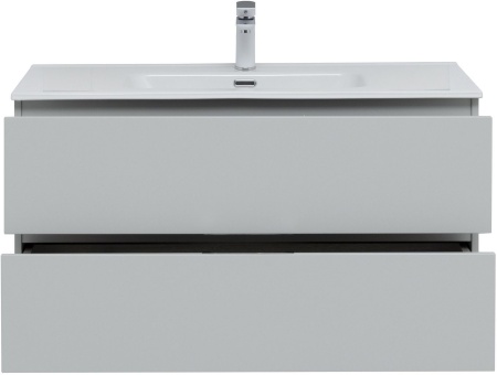 Тумба под раковину Aquanet Алвита New 100 2 ящика, серый