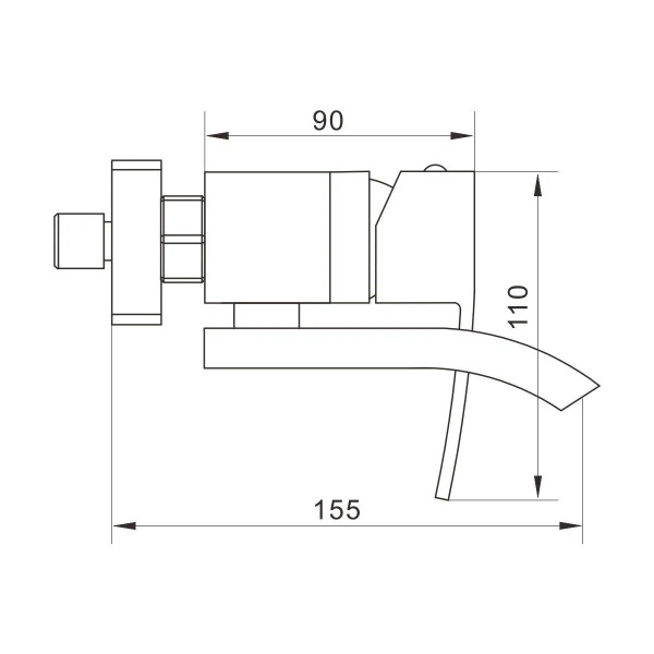 Смеситель для ванны Rose R1552T, пепельный