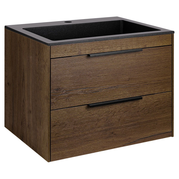 Тумба под раковину Vincea Chiara 2D 600 подвесная, 2 выкатных ящика soft-close, T.Oak