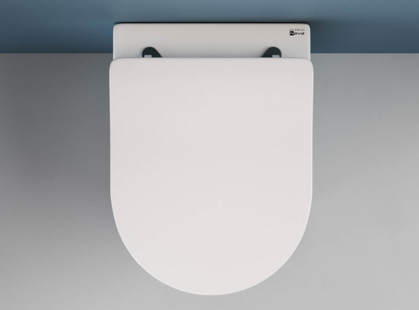 Подвесной унитаз Ceramicanova Moments Rimless, глубокий смыв, с крепежом для полностью скрытого монтажа,  ультратонким сидением и крышкой с функцией плавного закрытия, дюропласт CN3003