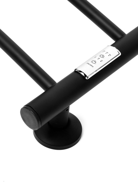 Полотенцесушитель В4  Р80*50 (СНШ, Черный RAL 9005 (мат), 6 вставок, Под скрытый монтаж, С таймером; Правое подкл)