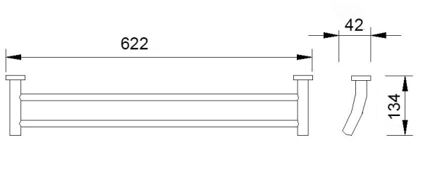 Полотенцедержатель двойной RUSH Victoria VI71532 60 см