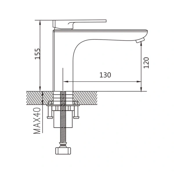 Смеситель для раковины Shevanik S8501T, оружейная сталь