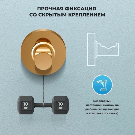 Акционный набор аксессуаров для туалета 2 в 1 Wellsee Finishing Touch 182513001: дозатор для жидкого мыла и крючок для полотенца (цвет золото)