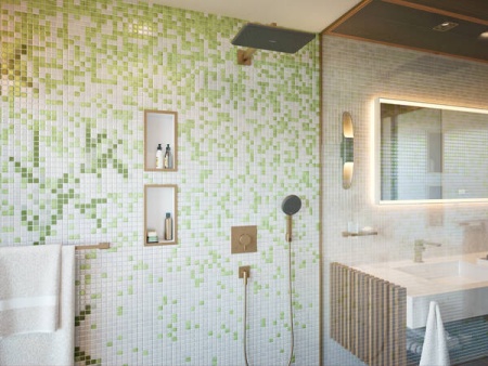Настенная розетка с обратным клапаном Hansgrohe FixFit Fine E 28883140. матовая бронза 28883140