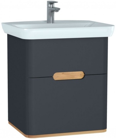 Тумба с раковиной VitrA Sento 63 60834 антрацит матовый