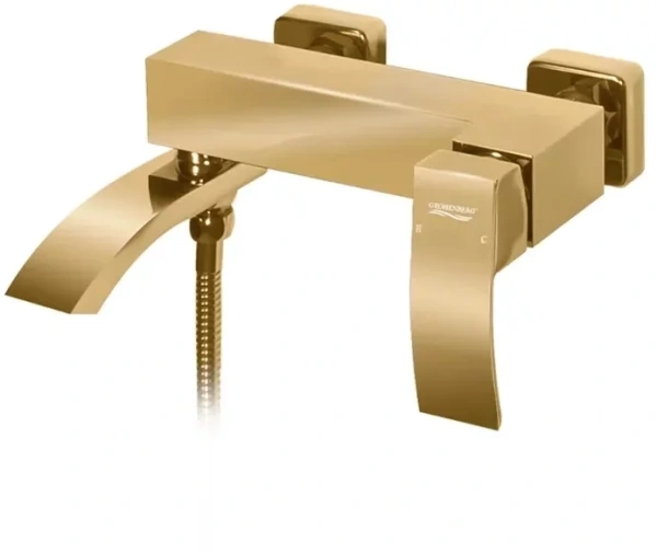 Смеситель для ванны с ручным душем Grocenberg GB8007 Золото глянец